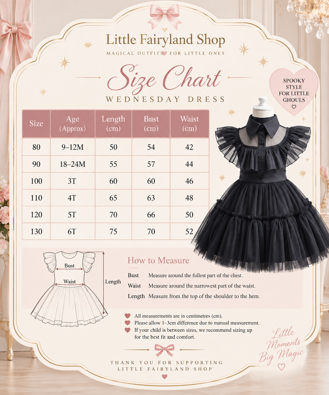 Wednesday Addams Inspired GirlsHalloween Dress, Lace Gloves & Skull Socks