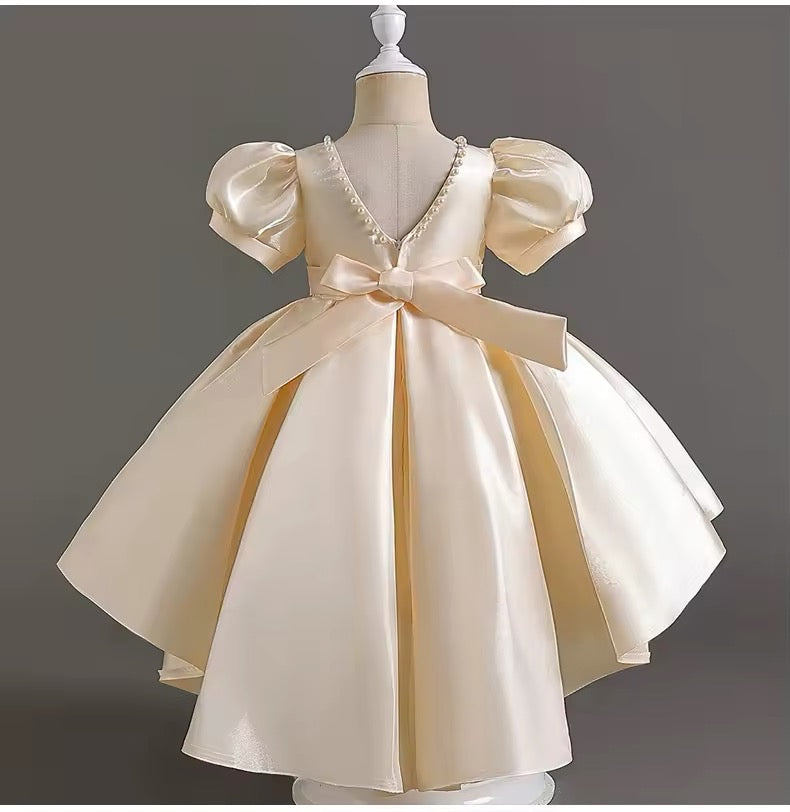Girls Champagne Flower Girl Dress