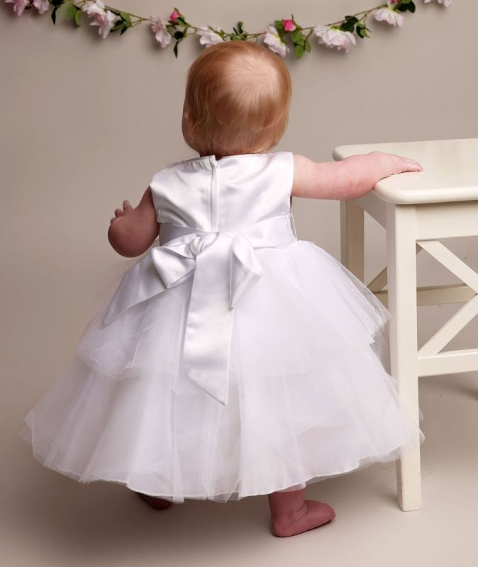 Athena - Baby Girls White Christening Dress