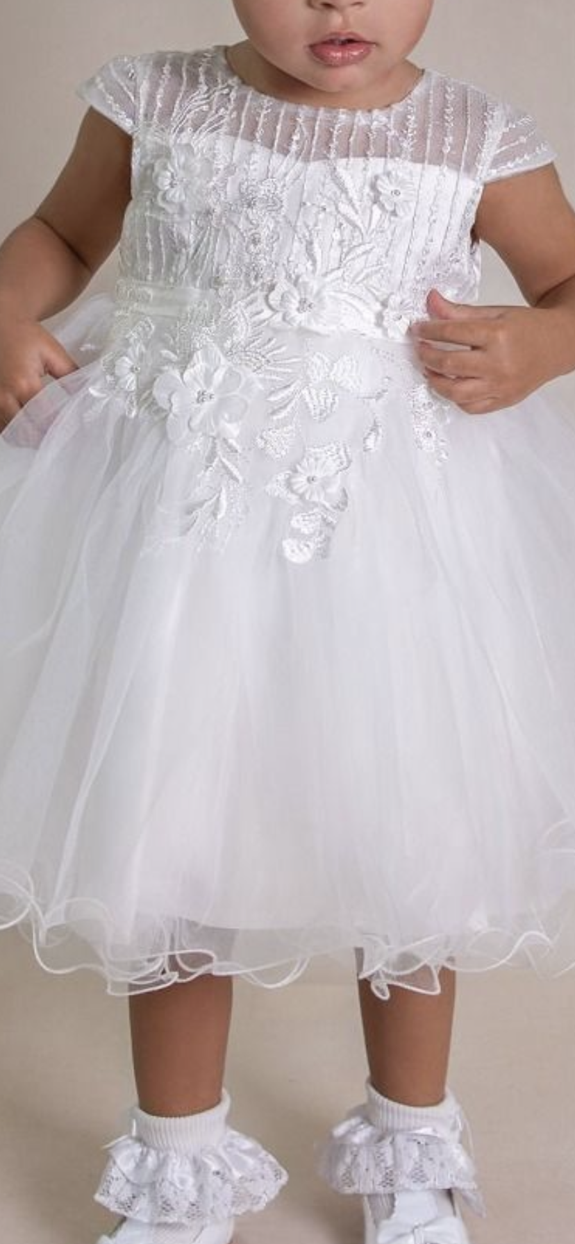 Felicity - Girls Light Ivory Christening/Flower Girl Dress