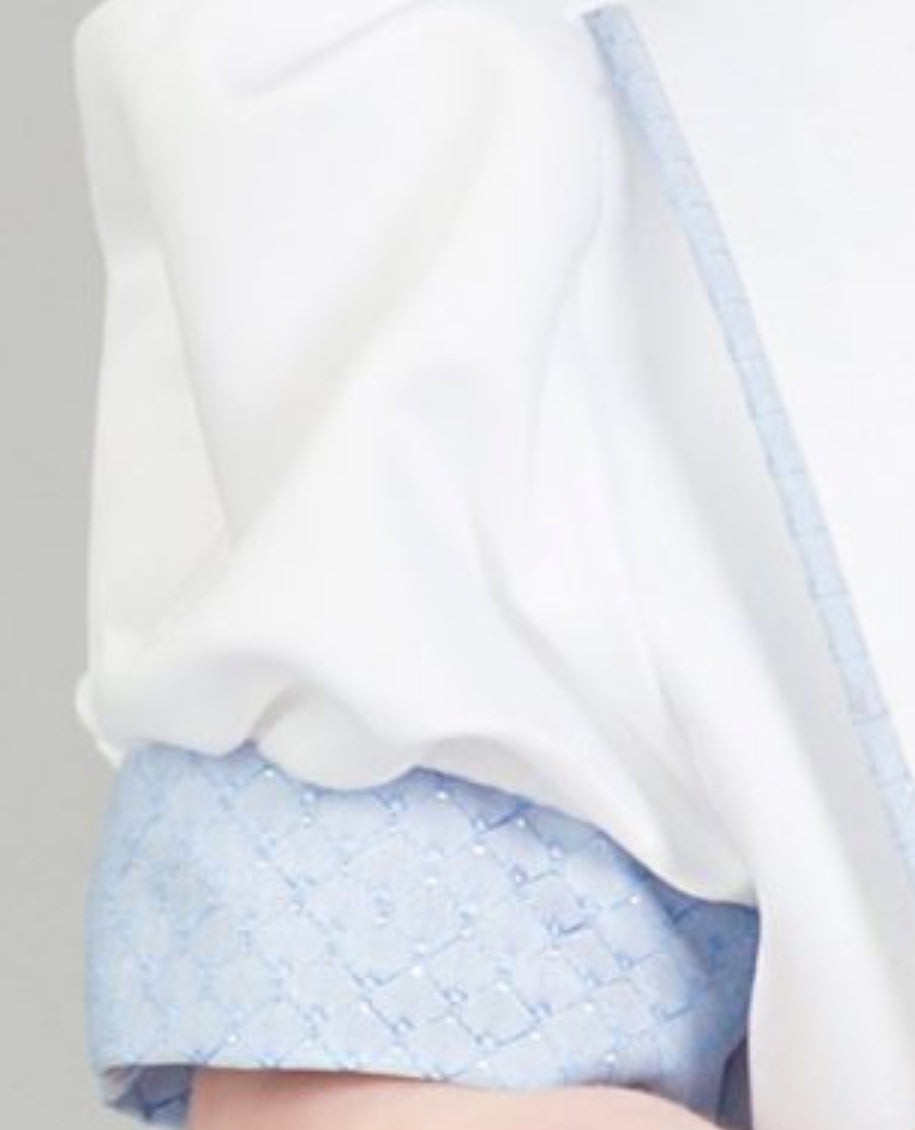 Baby Boys Christening Romper - White & Blue