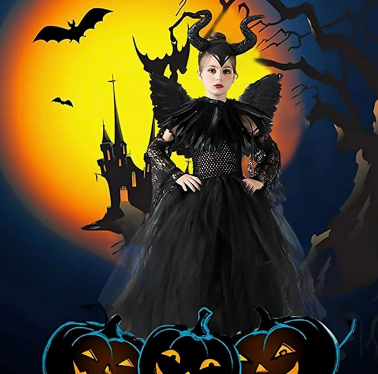 Maleficent Queen Witches Dress & Accessories