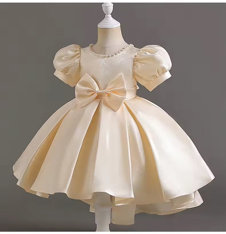 Girls Champagne Flower Girl Dress