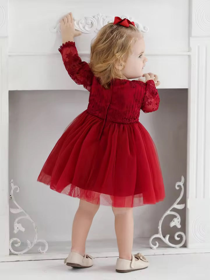 Girls Red Christmas Dress Age 3 - 24 Months