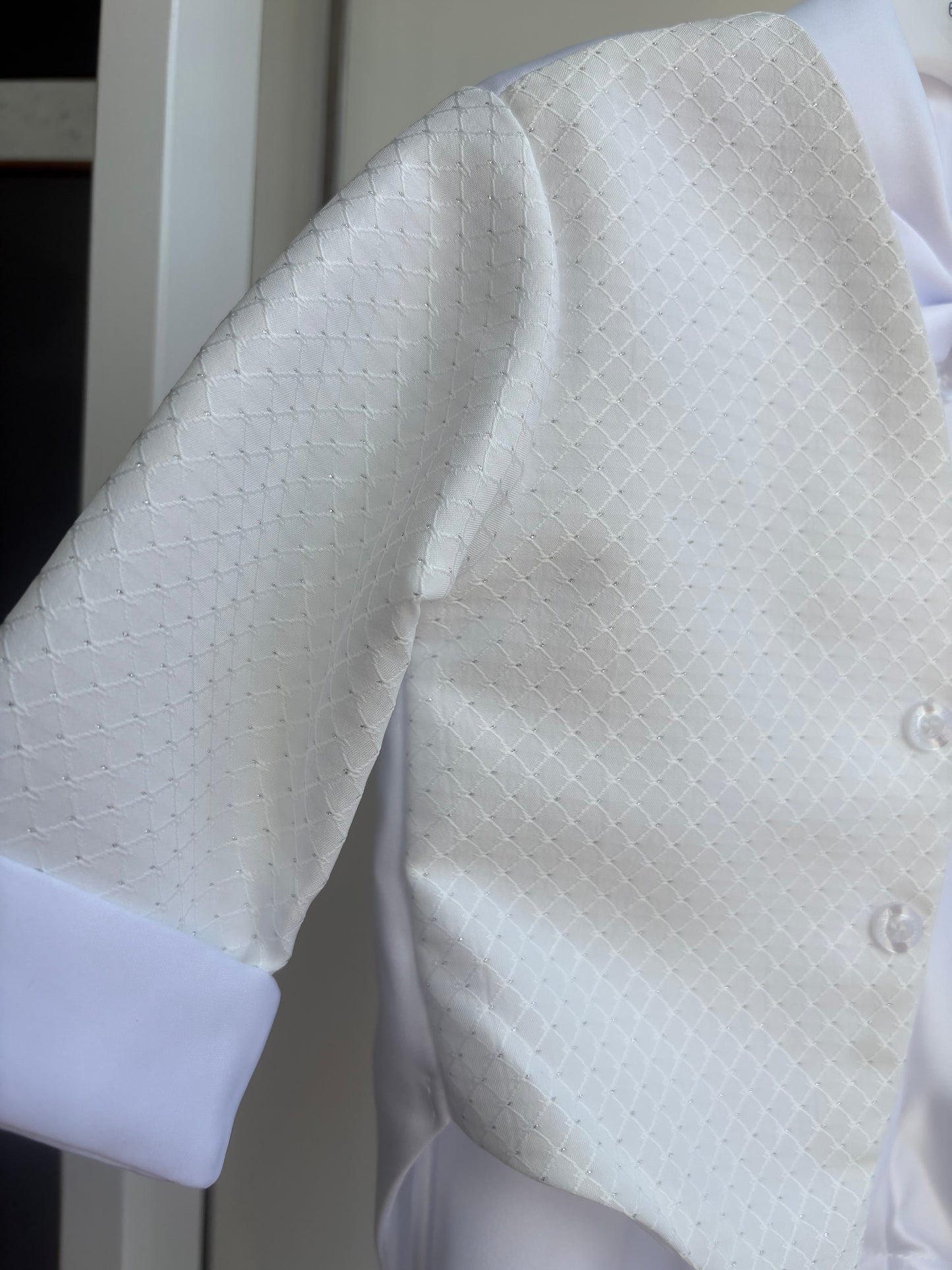Baby Boys Christening - Romper & White Jacket