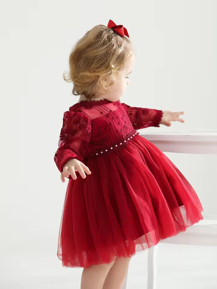 Girls Red Christmas Dress Age 3 - 24 Months