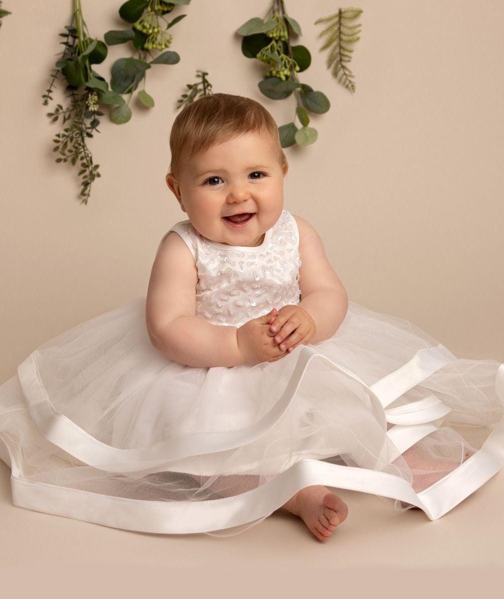 Aaliyiah - White Christening/Flower Girl Dress