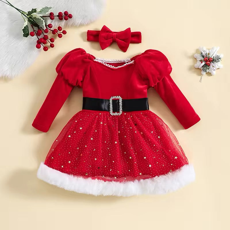 SALE - Girls Red Sequin & Tulle Dress - Perfect Christmas Dress WAS £19 Now £10