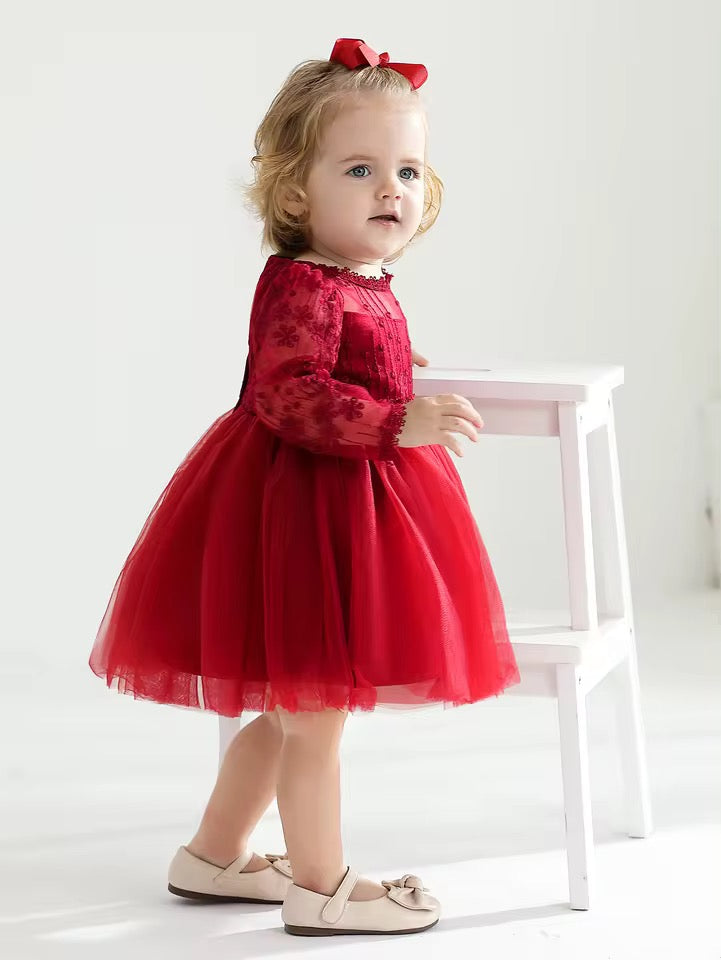 Girls Red Christmas Dress Age 3 - 24 Months