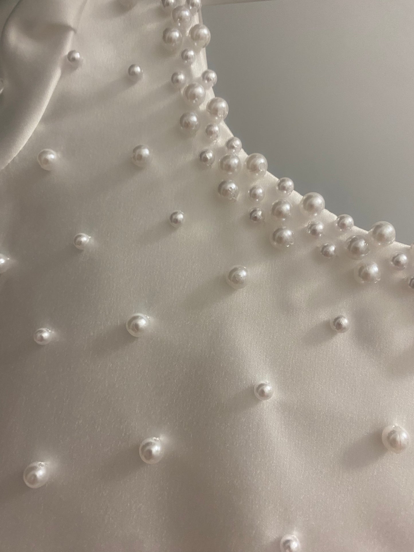 Beatrice - PREMIUM COLLECTION Handmade Luxury Ivory Tulle, Satin and Pearl Dress for Girls – Ideal for Christenings, Weddings & Special Occasions Girls Pearl Accent Christening/Flower Girl Dress