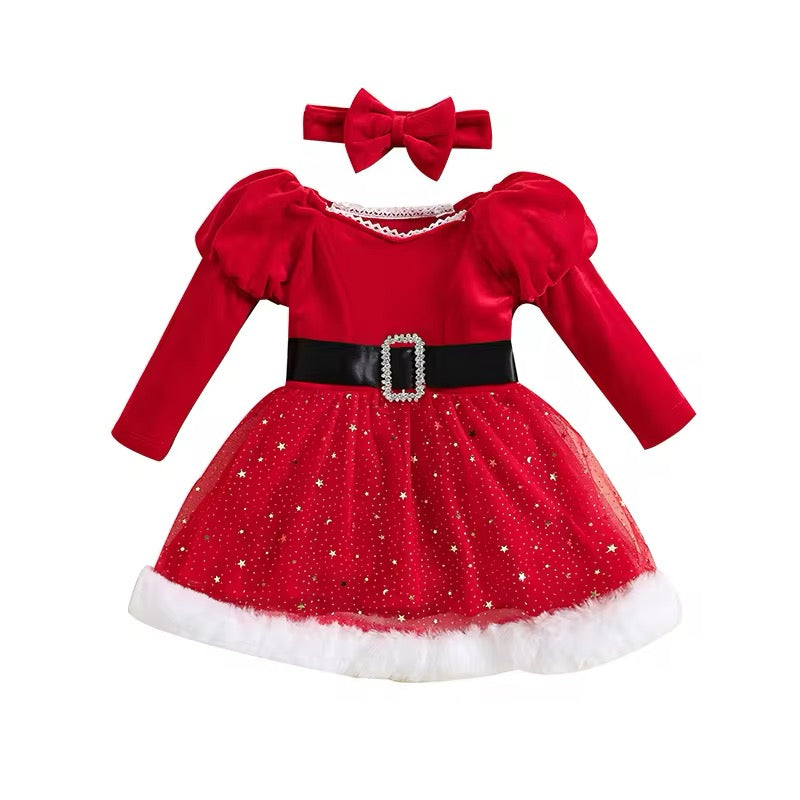 SALE - Girls Red Sequin & Tulle Dress - Perfect Christmas Dress WAS £19 Now £10