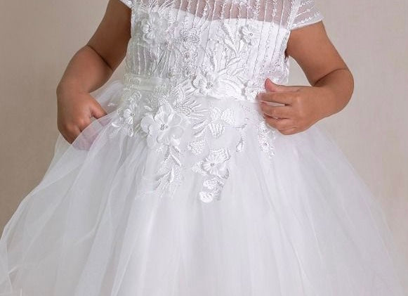 Felicity - Girls Light Ivory Christening/Flower Girl Dress