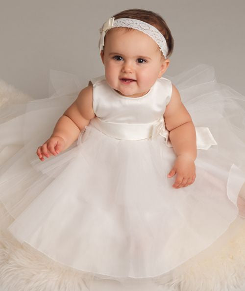 Athena - Baby Girls White Christening Dress