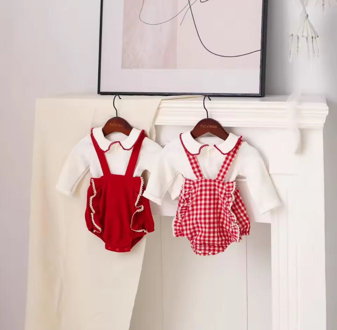 Girls Red Romper 2 Piece/Romper & Top - 2 Designs