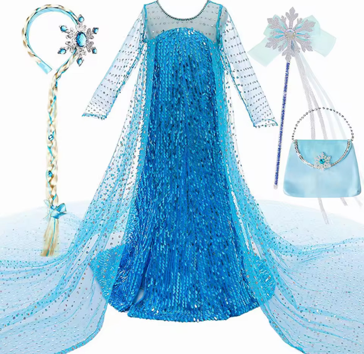 Elsa Snow Queen Frozen Costume - Accessories Available