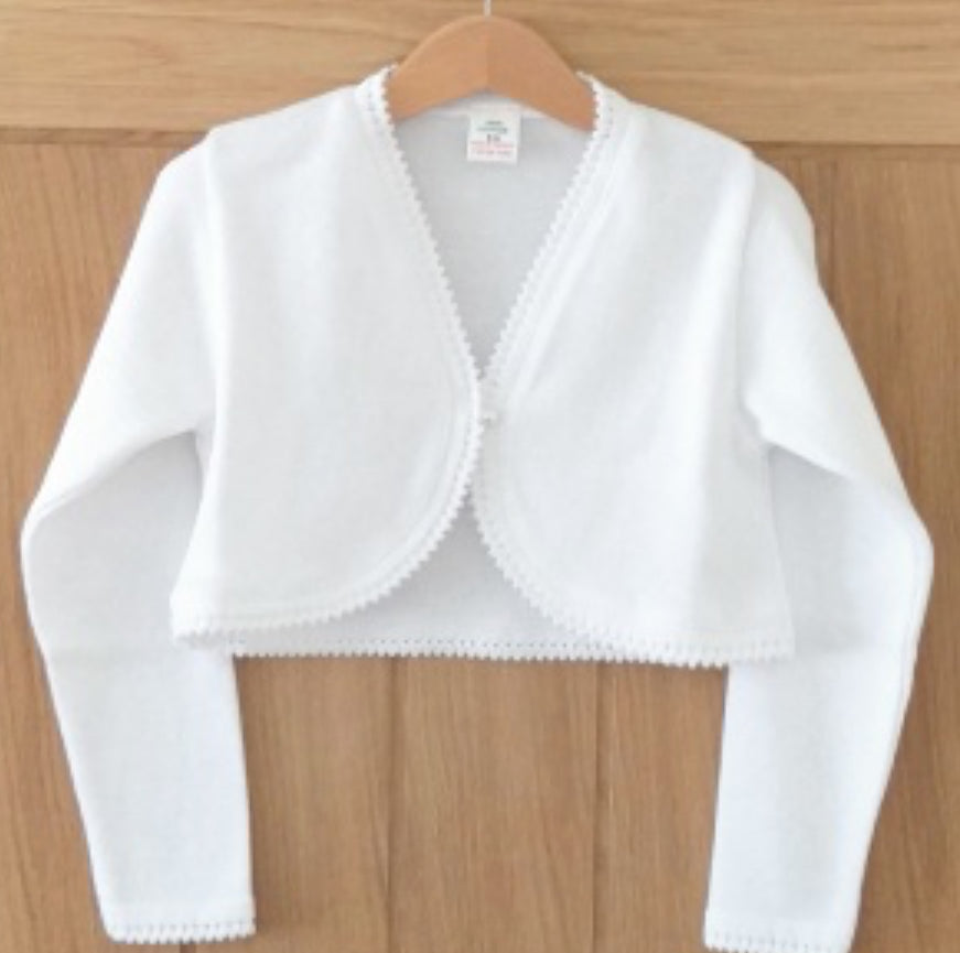Girls Soft Cotton Cardigan/Bolero with Pearl Button
