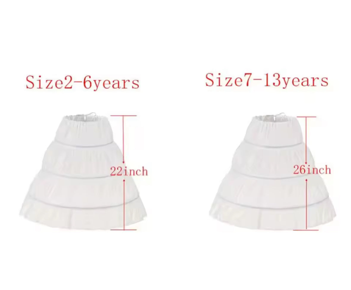 Girls Underskirt 2 Sizes Age 2-6 & 7-13 Years
