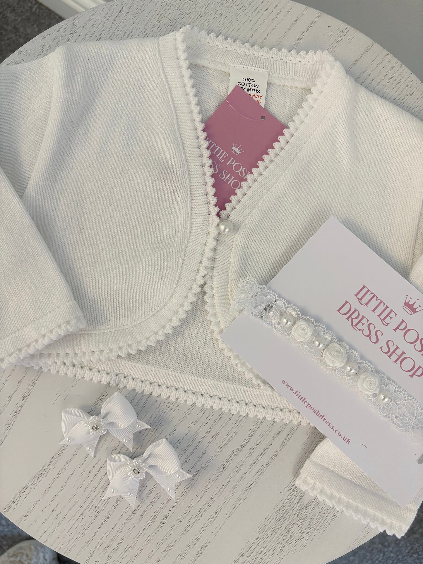 Girls Soft Cotton Cardigan/Bolero with Pearl Button