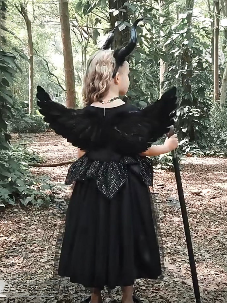 Halloween Malificient Style Queen Witches Dress,