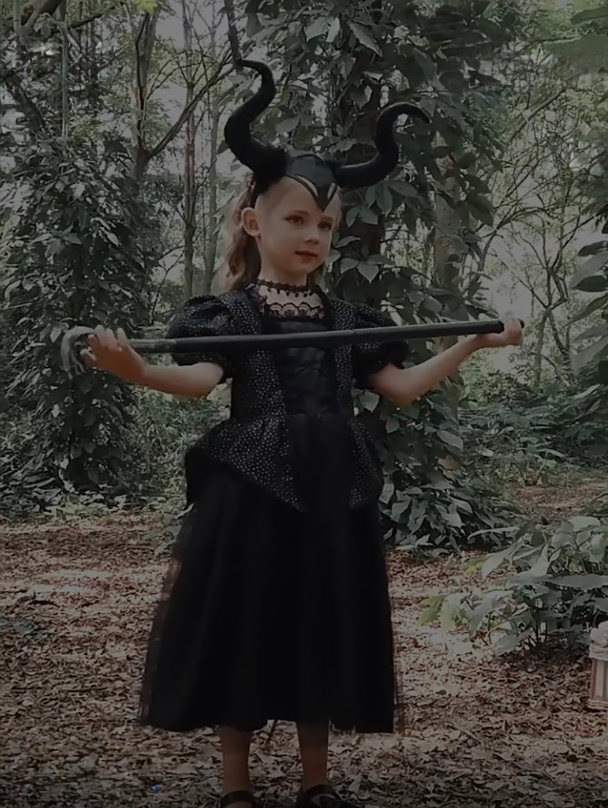 Halloween Malificient Style Queen Witches Dress,
