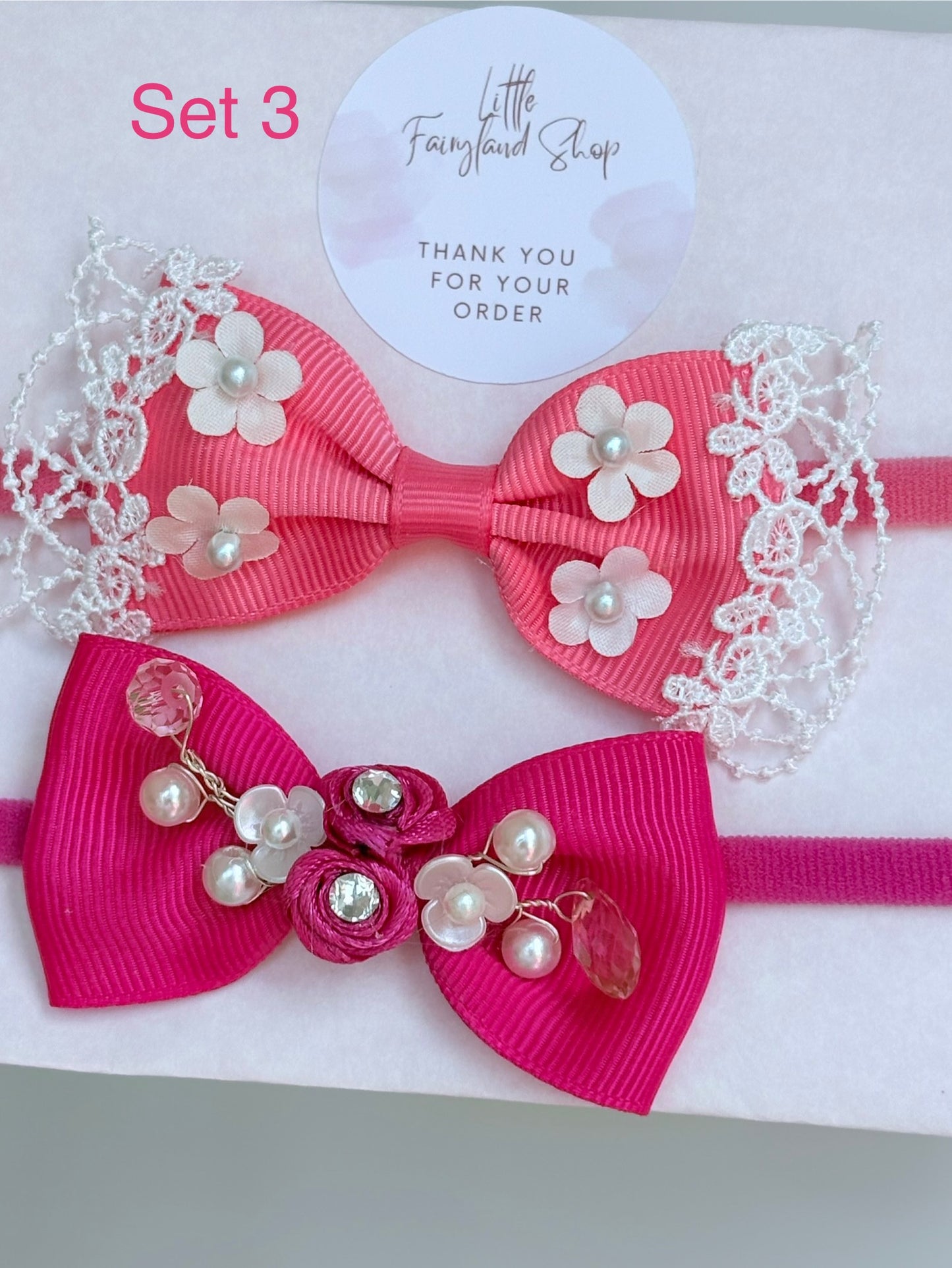 Set 2 Handmade Baby Headband | Cake Smash | Photo Shoot | Newborn Gift |Toddler Hairbands | Baby Shower |