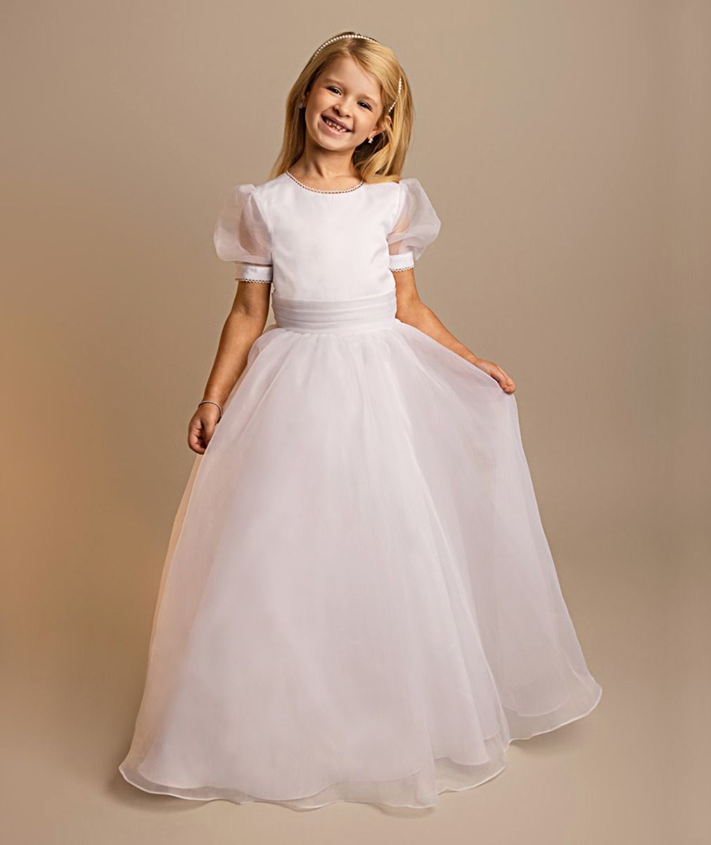 Holy Communion Dress Age 7-11 Years - White Organza