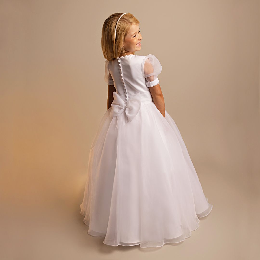 Holy Communion Dress Age 7-11 Years - White Organza