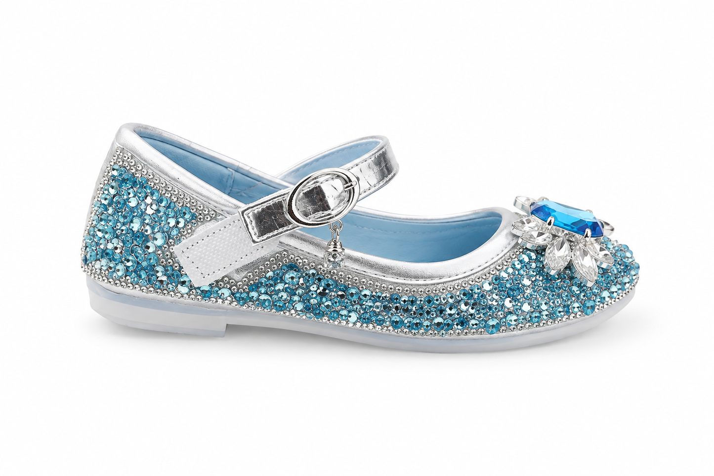 Glitter Princess Shoes | Girls Sparkly Mary Jane Party Shoes | Flower Girl Shoes | Birthday & Wedding Shoes | Blue or Pink
