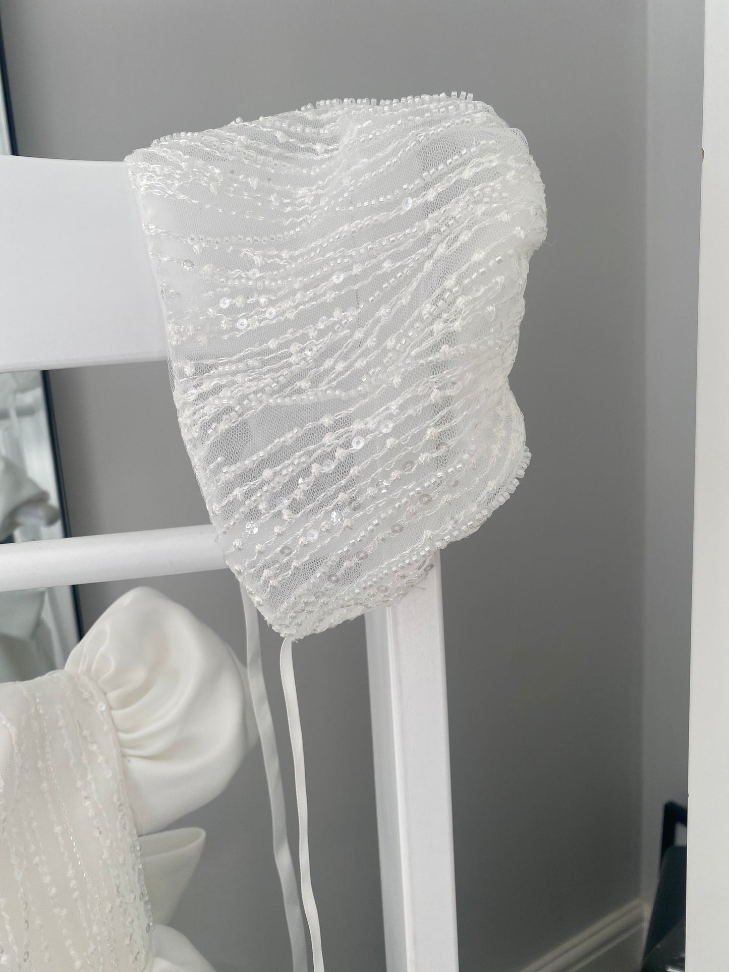 Annalise - Christening Shoes - Sequin Ballet Style Matching Bonnet & Shoes Available