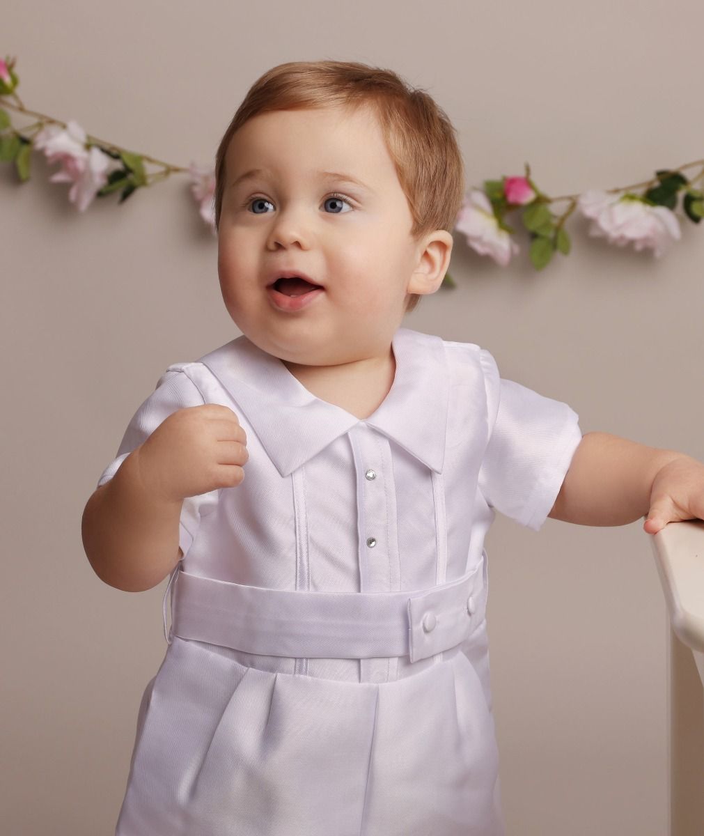 Baby Boy 2 Piece Ivory or White Christening Outfit