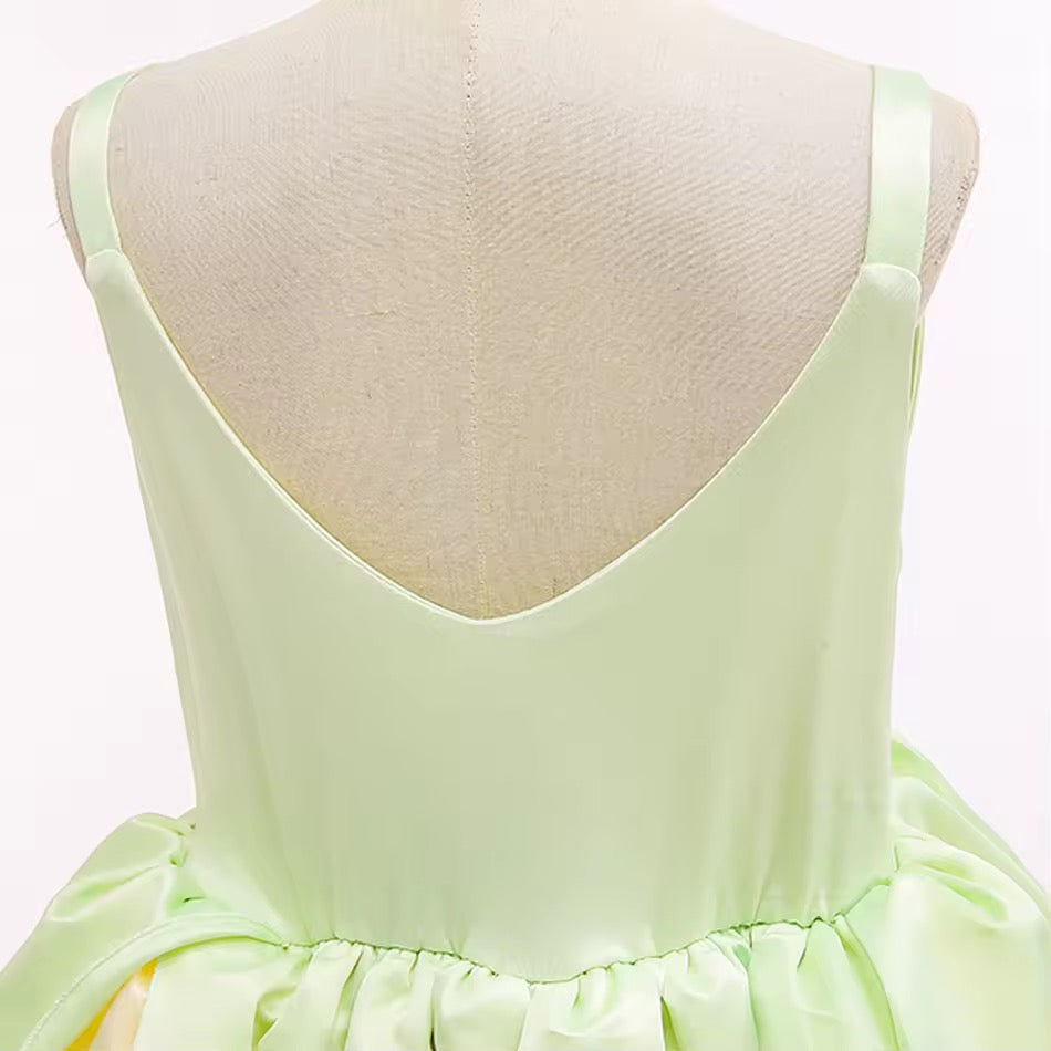 Tiana-Inspired Princess Dress Costume for Girls – Fairytale Birthday Outfit