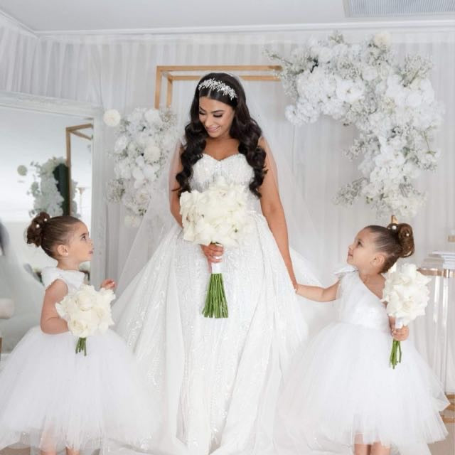 Bella Girls Pearl Accent Christening/Flower Girl Dress