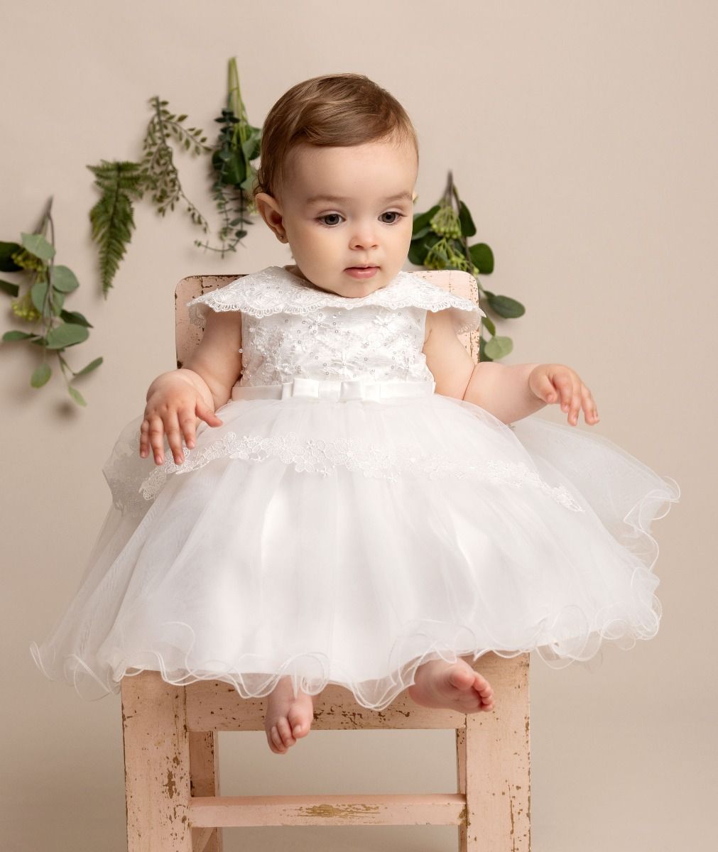 Halle Girls Ivory Christening Dress Ages 0 - 24 Months