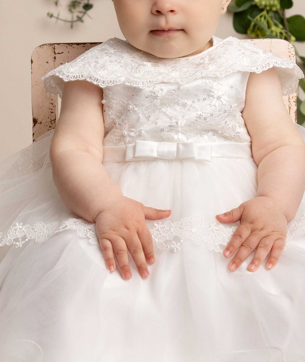 Halle Girls Ivory Christening Dress Ages 0 - 24 Months
