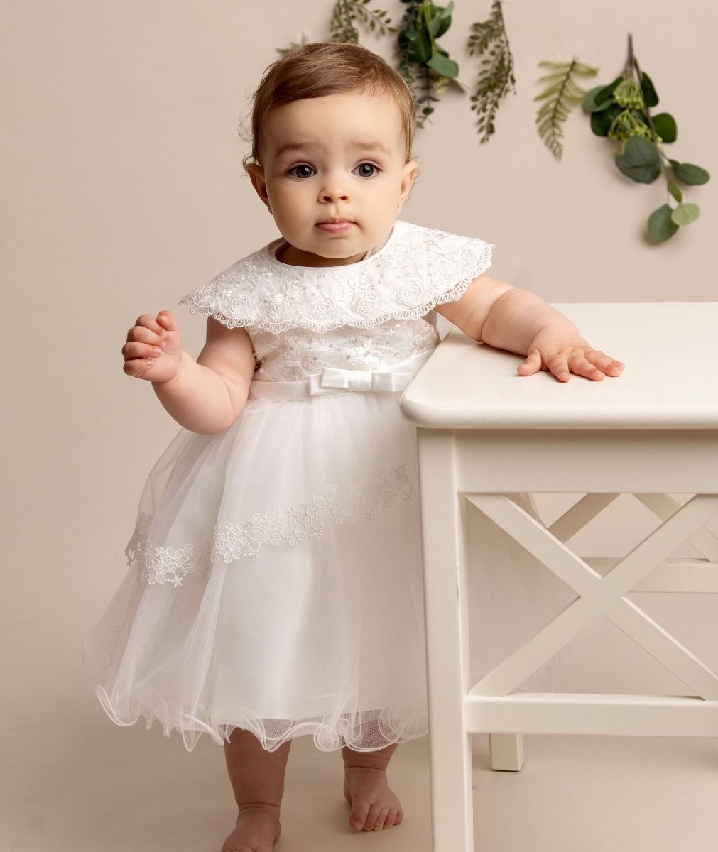 Halle Girls Ivory Christening Dress Ages 0 - 24 Months