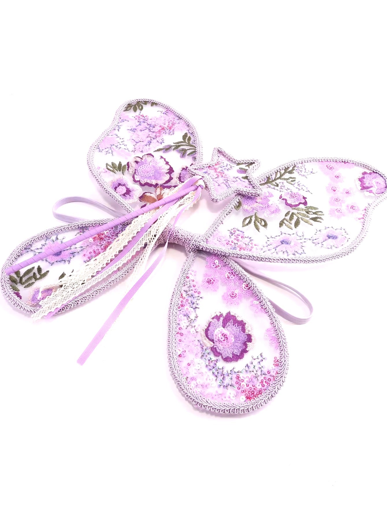 Handcrafted, Embroidered Fairy Wings & Matching Wand - perfect for photoshoot/cake-smash/fairy birthday