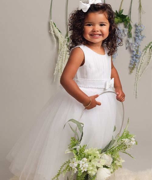 Ariana- White Christening/Flower Girl Dress