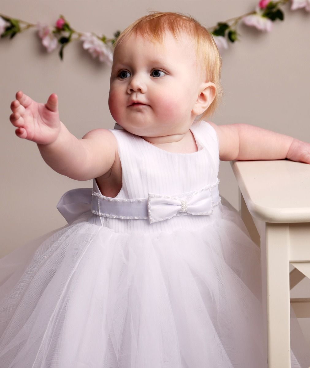 Ariana- White Christening/Flower Girl Dress
