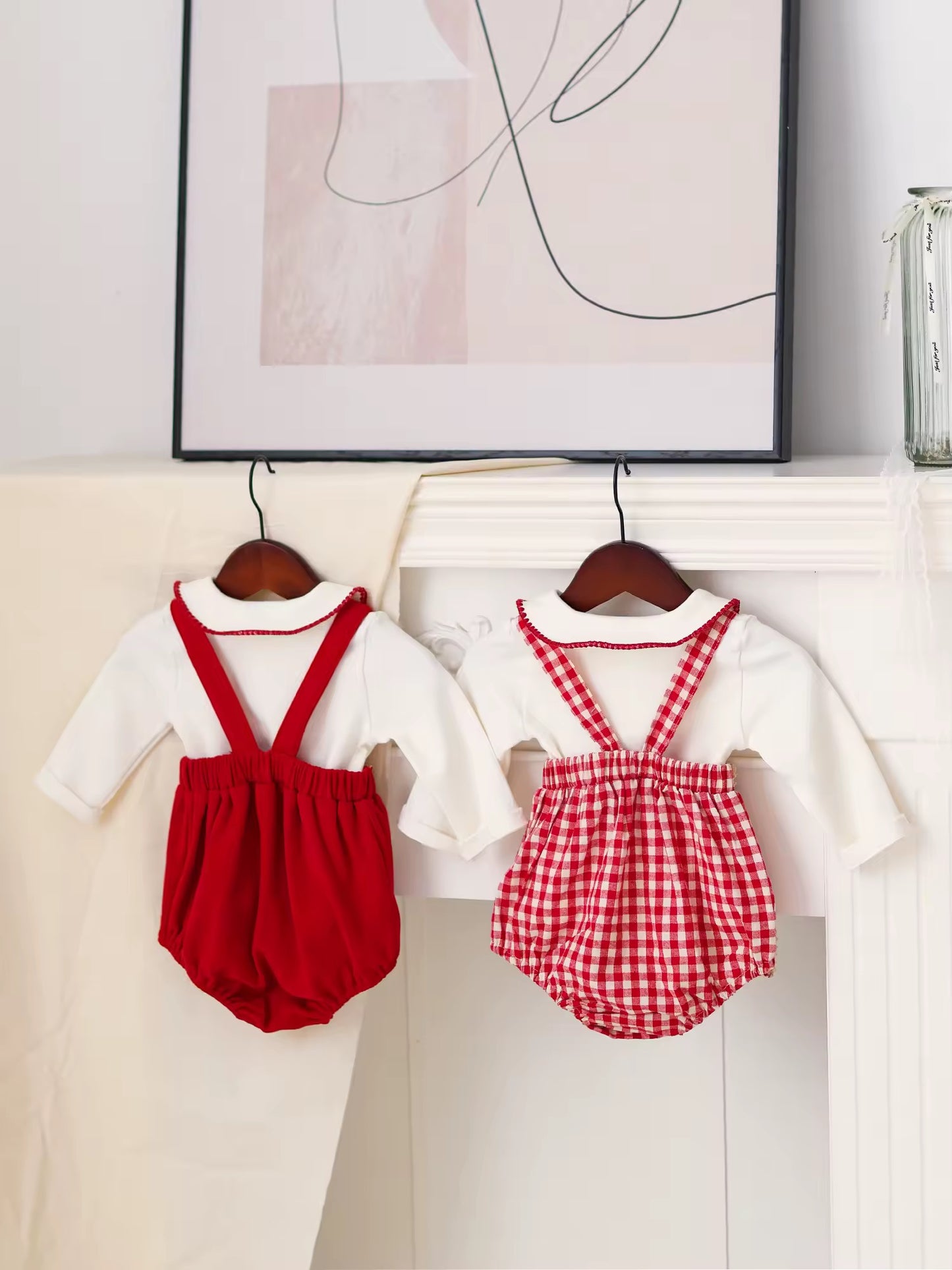 Girls Red Romper 2 Piece/Romper & Top - 2 Designs