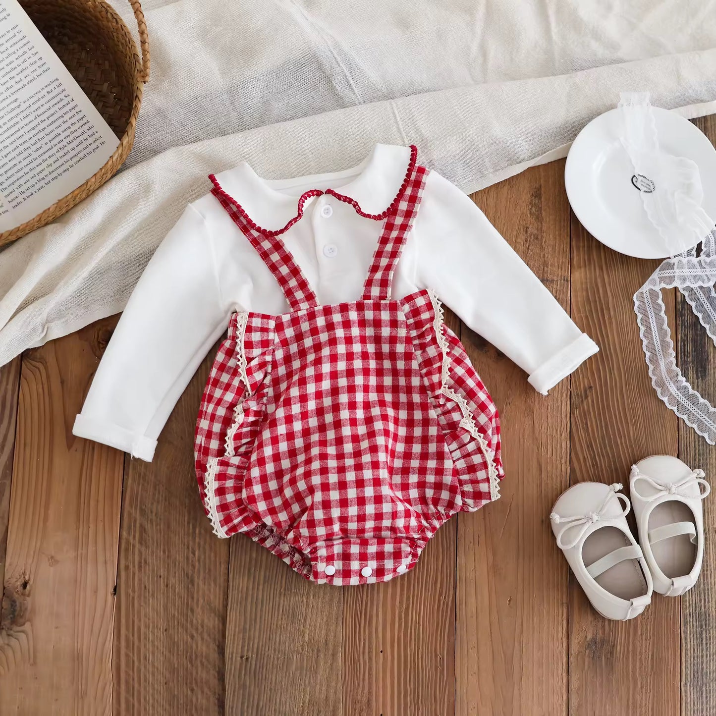 Girls Red Romper 2 Piece/Romper & Top - 2 Designs
