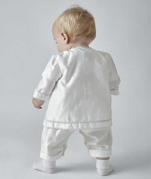Baby Boys 3 Piece Christening Romper Outfit