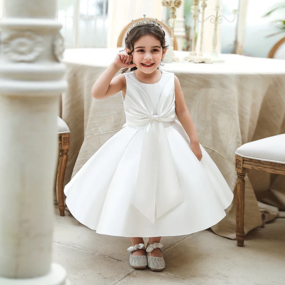 Azia - Girls Satin Polyester Dress - 4 Colours