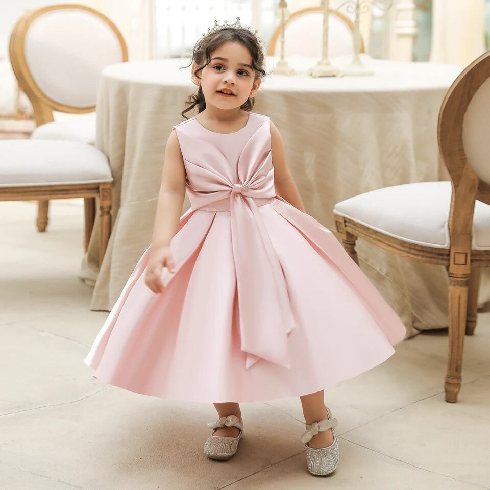 Azia - Girls Satin Polyester Dress - 4 Colours
