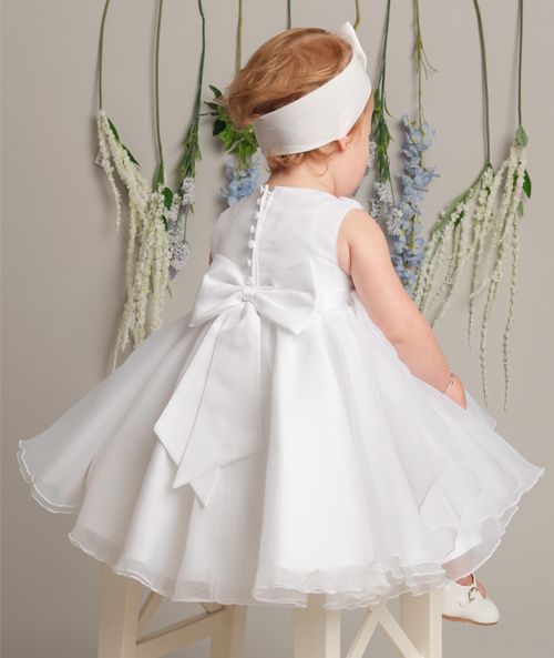 Cristalle - Baby Girls Tulle Party/Flower Girl/Cake Smash Birthday Dress - Available in White/Ivory or Baby Pink