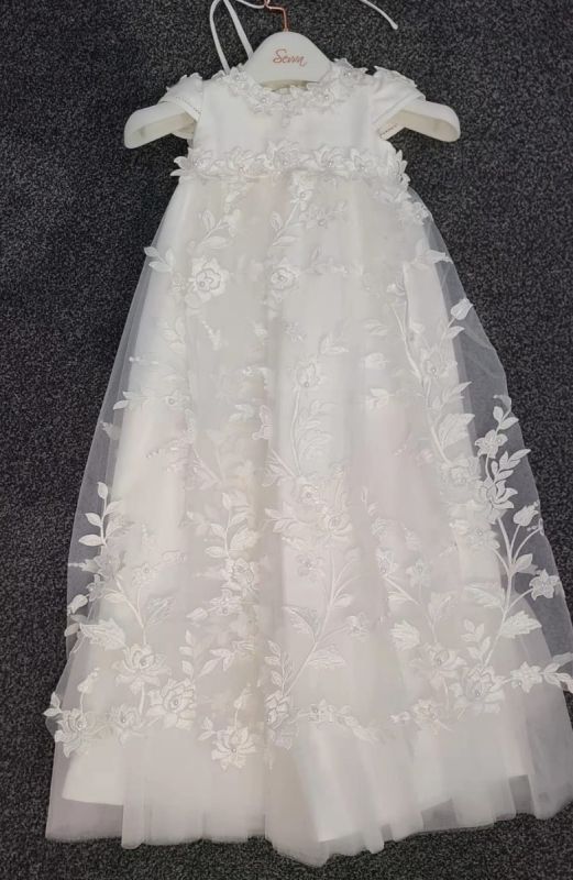 Annabelle - Traditional Lace Embroidered Christening Gown