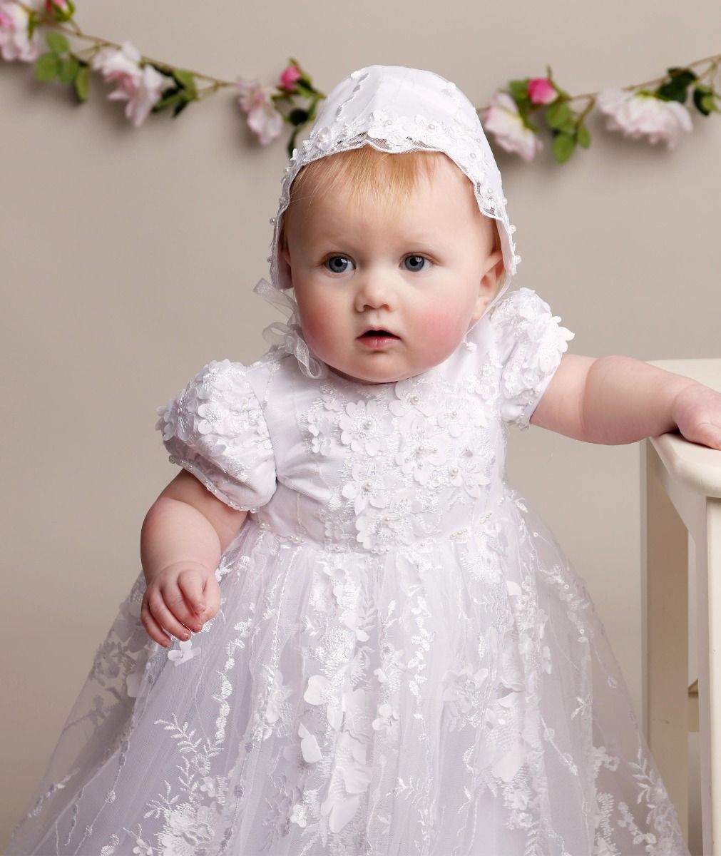 Cara Traditional Full Length Christening Gown