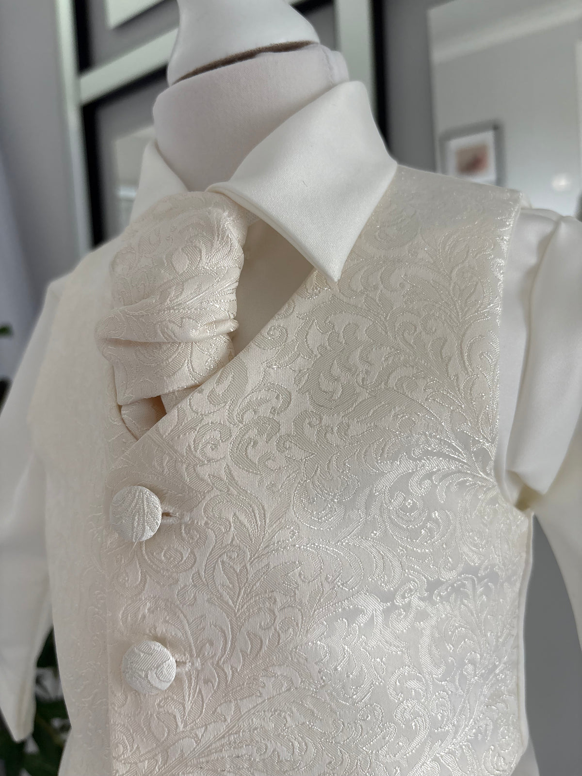 Boys Ivory Christening 4 Piece Christening Set