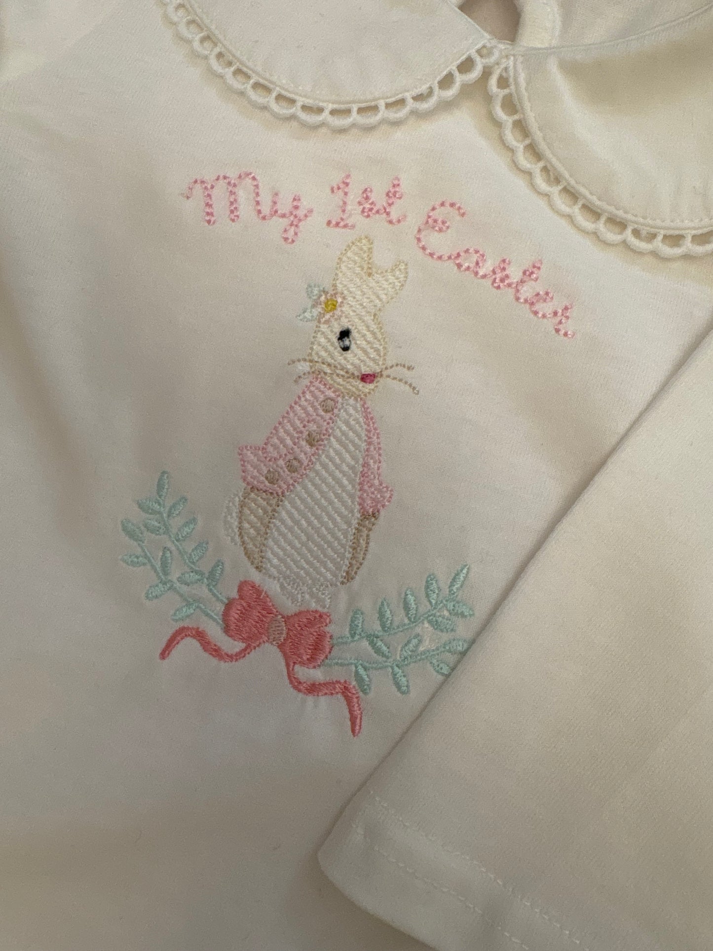 My 1st Easter Romper with Peter Pan Collar  Age 0-3 to 12 Months