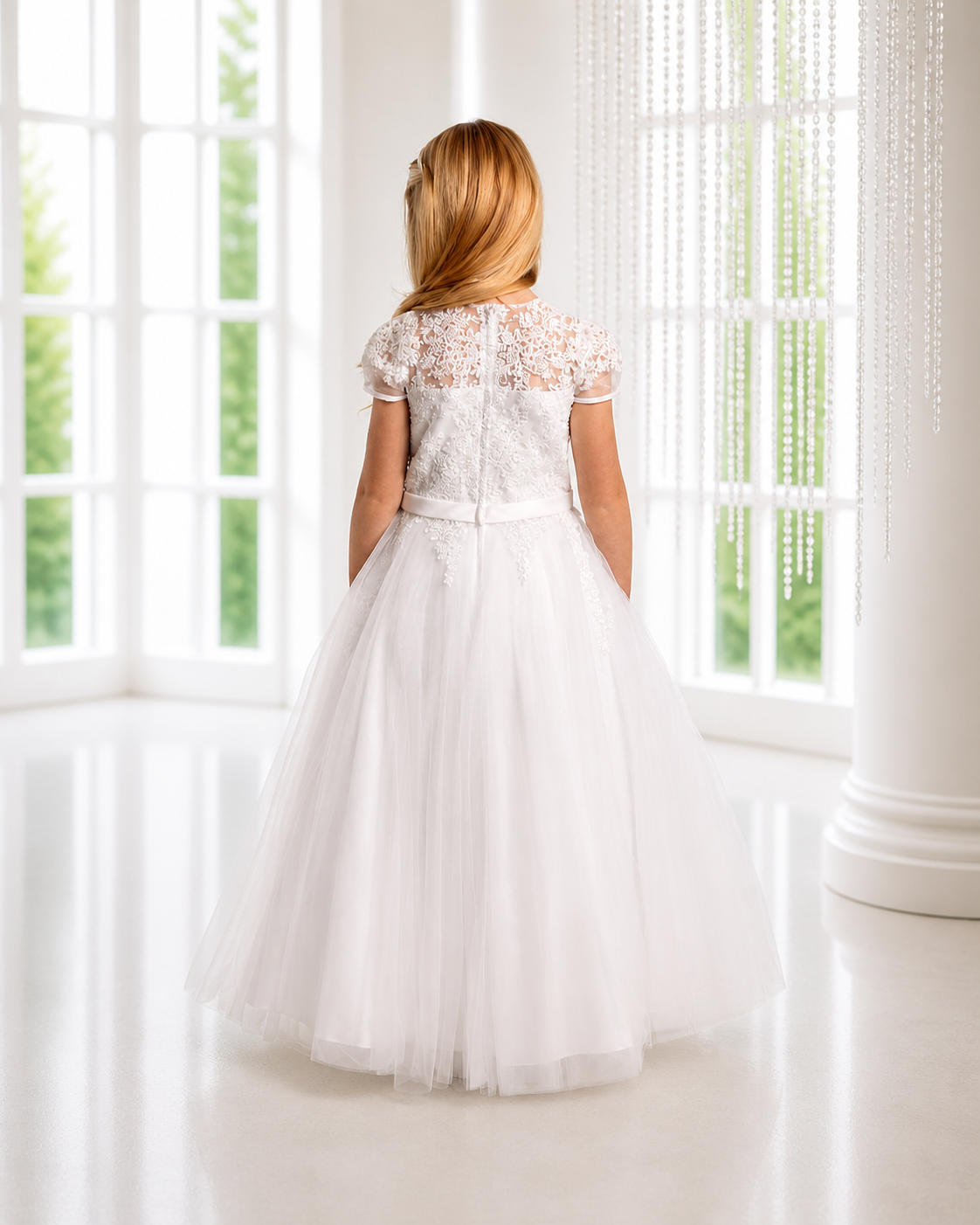 Lauren - Holy Communion/ Flower Girl Lace Embellishment Dress Ages 7-11 Years
