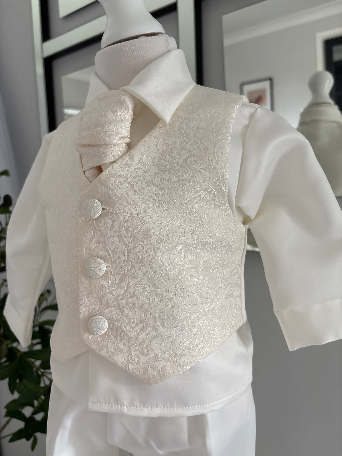 Boys Ivory Christening 4 Piece Christening Set